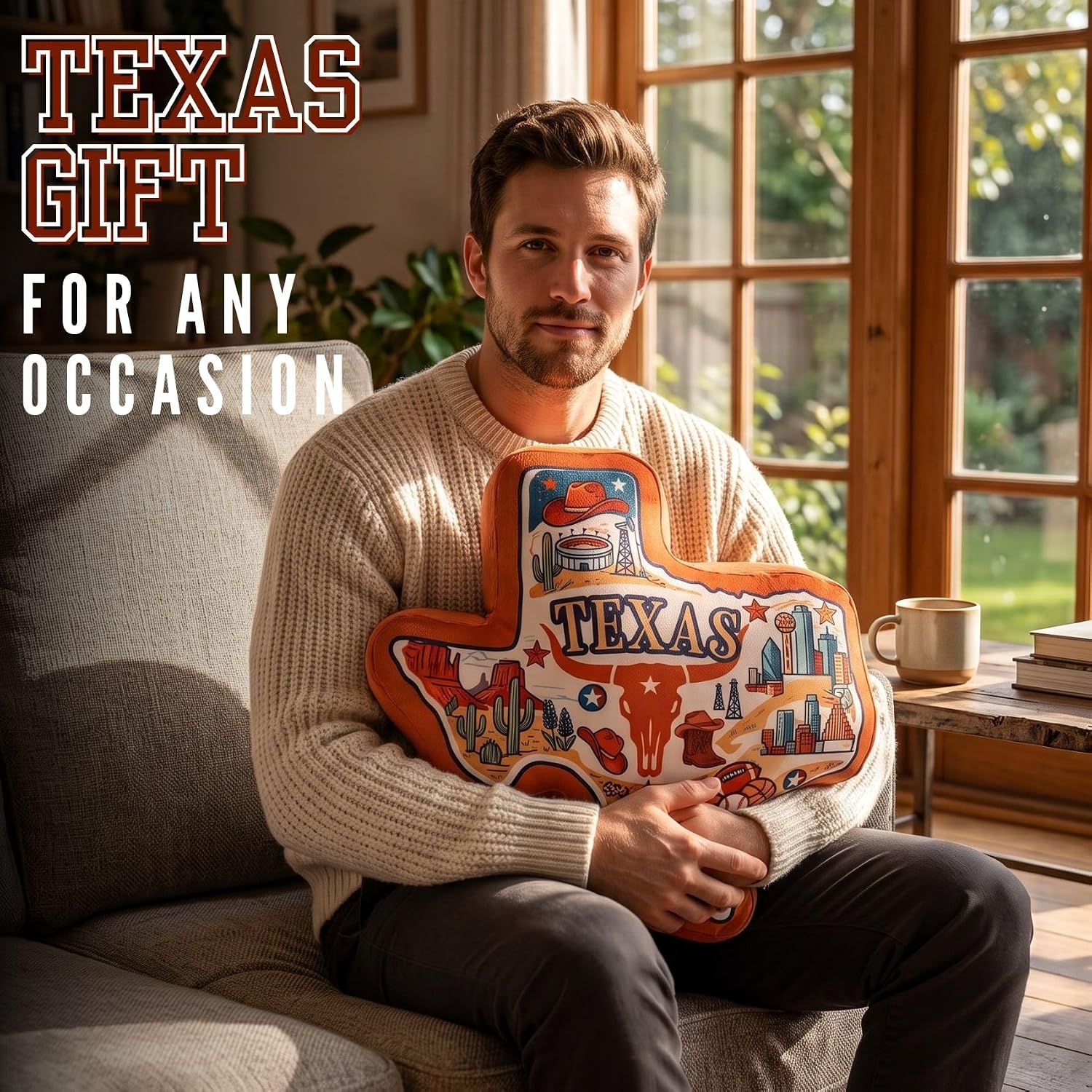 Huglanket Texas Gifts Pillow for Men, Women, Home Decor Gift Christmas