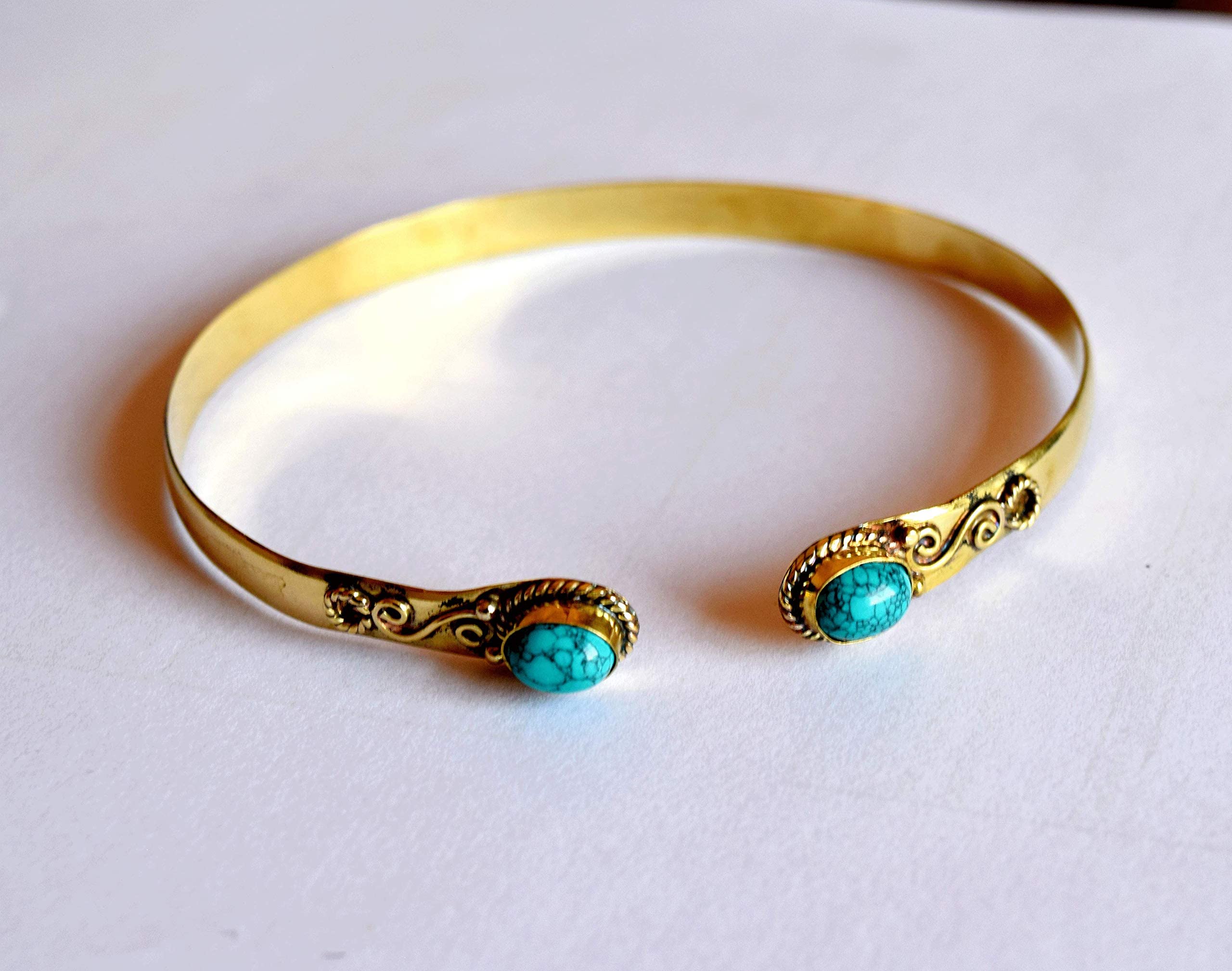 Snapklik.com : Turquoise Stone Arm Cuff, Armlet, Armband, Upper Arm ...