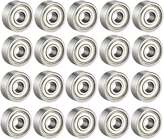 uxcell 624ZZ Ball Bearing 4mm x 13mm x 5mm Double Shielded 624-2Z 80024 Deep Groove Bearings, Carbon Steel (Pack of 20)