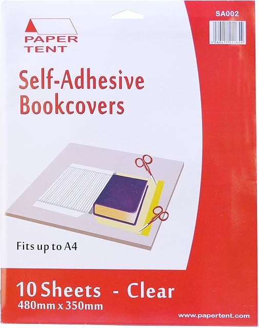 Self-Adhevsive Clear Book Covers, 10 Sheets