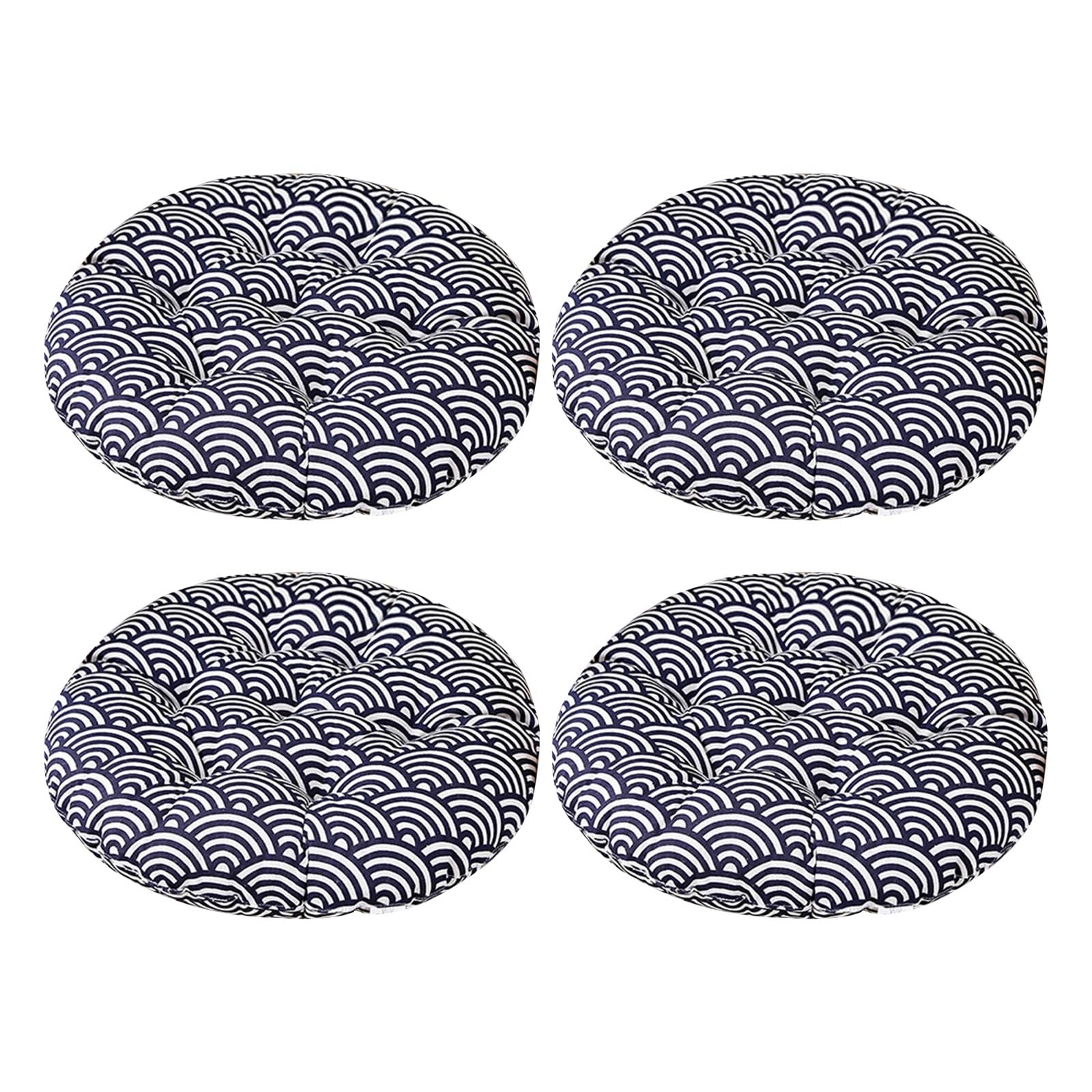 Aliuciku Set of 4 Seat Pads, Thick Round Tatami Chair Cushions for Dining Kitchen Office(B-7,30x30cm)