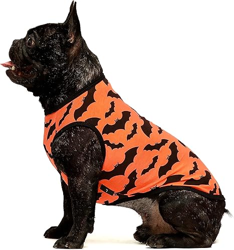 Miniatura 4 de Fitwarm Ropa de Halloween 100% algodón para perro, disfraces de murciélago aterrador para perro, camisa para cachorro, chaleco para mascotas,