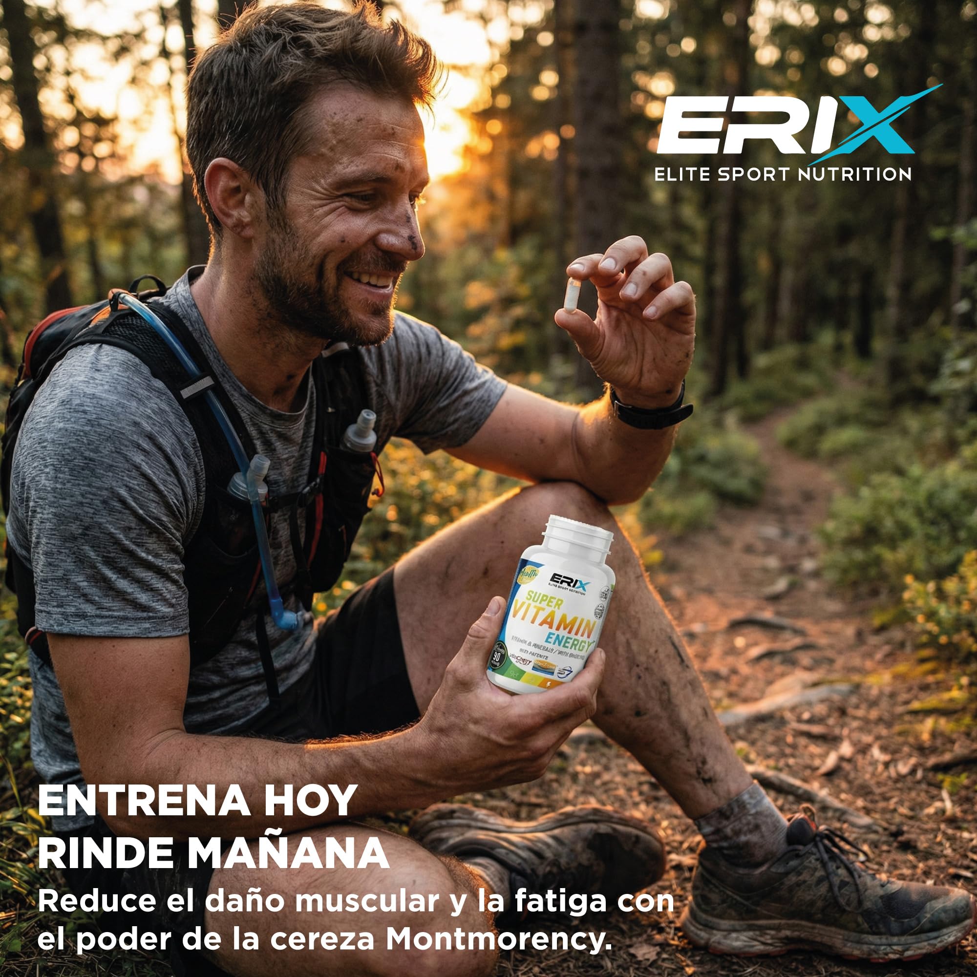 ERIX Nutricion Super Vitamin Energy - Pack Ahorro 2 Botes (180 Capsulas) - Multivitaminico con Ginseng, Cafeina, S7 - Energia y Recuperacion para 90 Dias