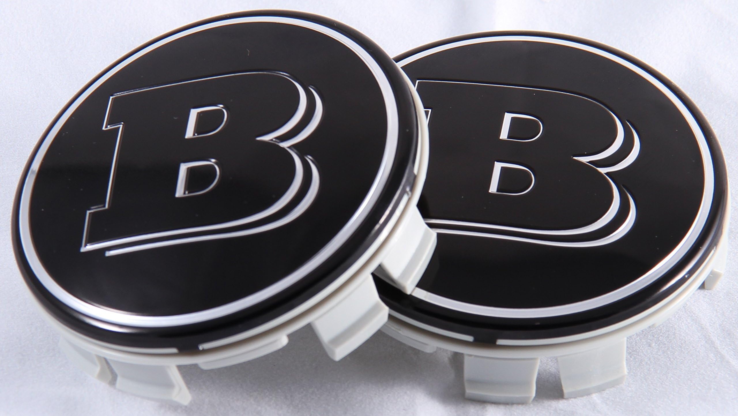 Brabus Center Wheel Cap Hub Floating Self Leveling with Silver & Black Logo 75MM