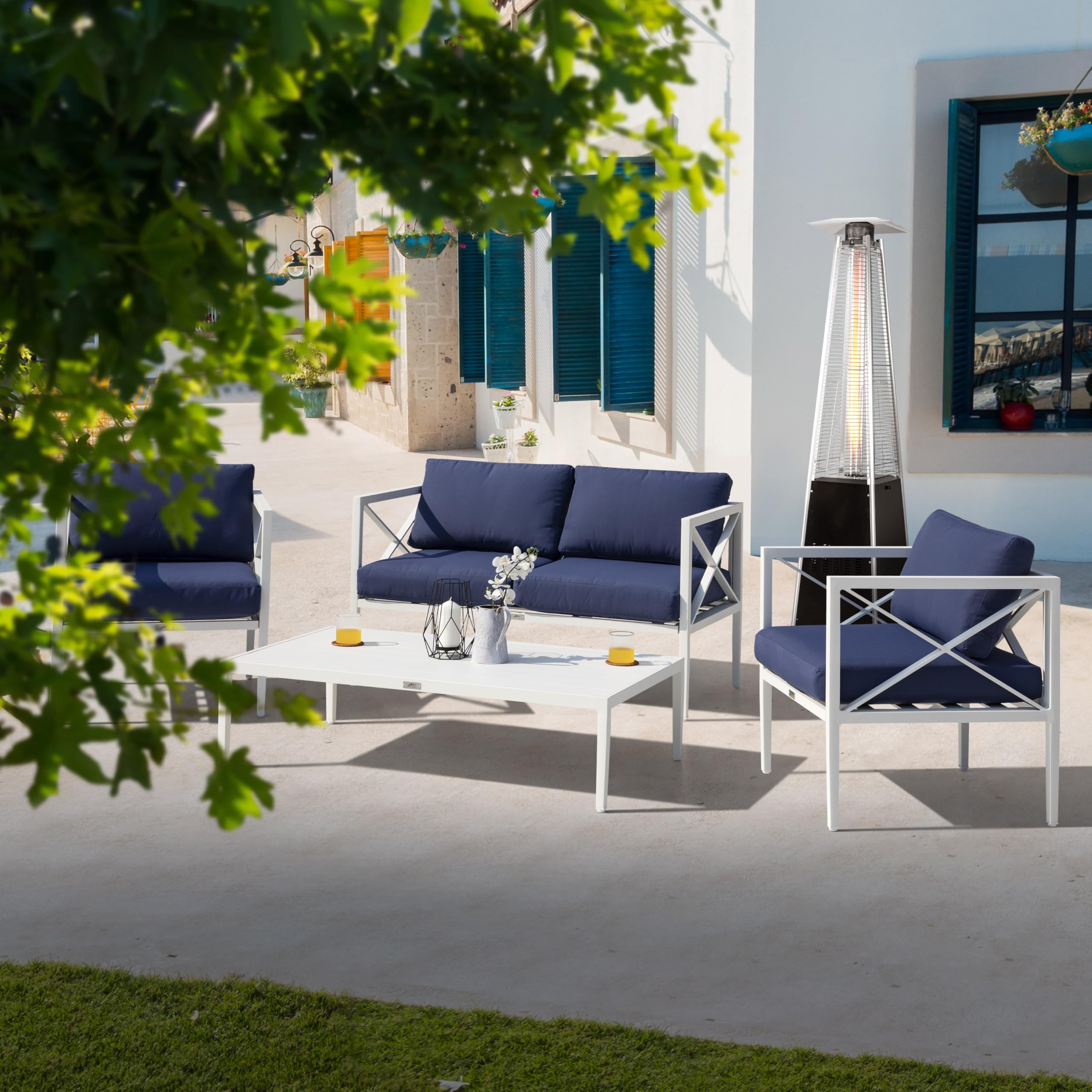 Nuu Garden 48.000 BTU - Stufa a propano per esterni, con tubo di vetro, colore: nero