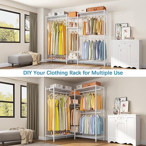 Vista 26 de VIPEK - Perchero resistente de 5 niveles, de alambre, para colgar ropa Negro