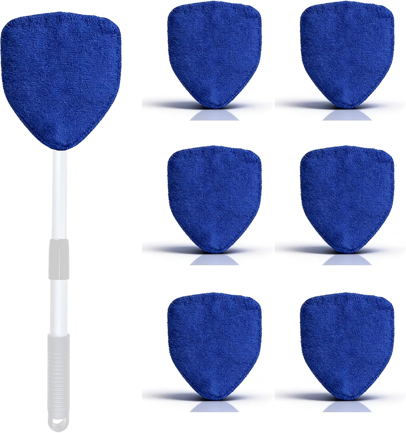 Car Care Microfiber Cloths for Windshield Cleaner,7 PCS Microfiber Cloths for Inside Windshield Cleaning Tool Pads,Clean Replacement Accessories (Blue)
