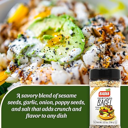 Miniatura 3 de Badia Everything Bagel - Mezcla de condimentos para bagel, 5.5 onzas, semillas de sésamo, semillas de amapola, ajo, cebolla y sal
