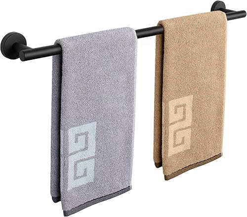 Vista 43 de NearMoon Toallero de baño, soporte grueso de acero inoxidable para toallas de ducha montado en la pared para baño, longitud total de 24 pulgadas