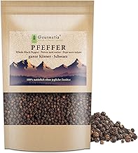 Gourmetia® Black Pepper Whole (400 g), Fresh Aromatic Premium Peppercorns for the Mill - 100% Natural