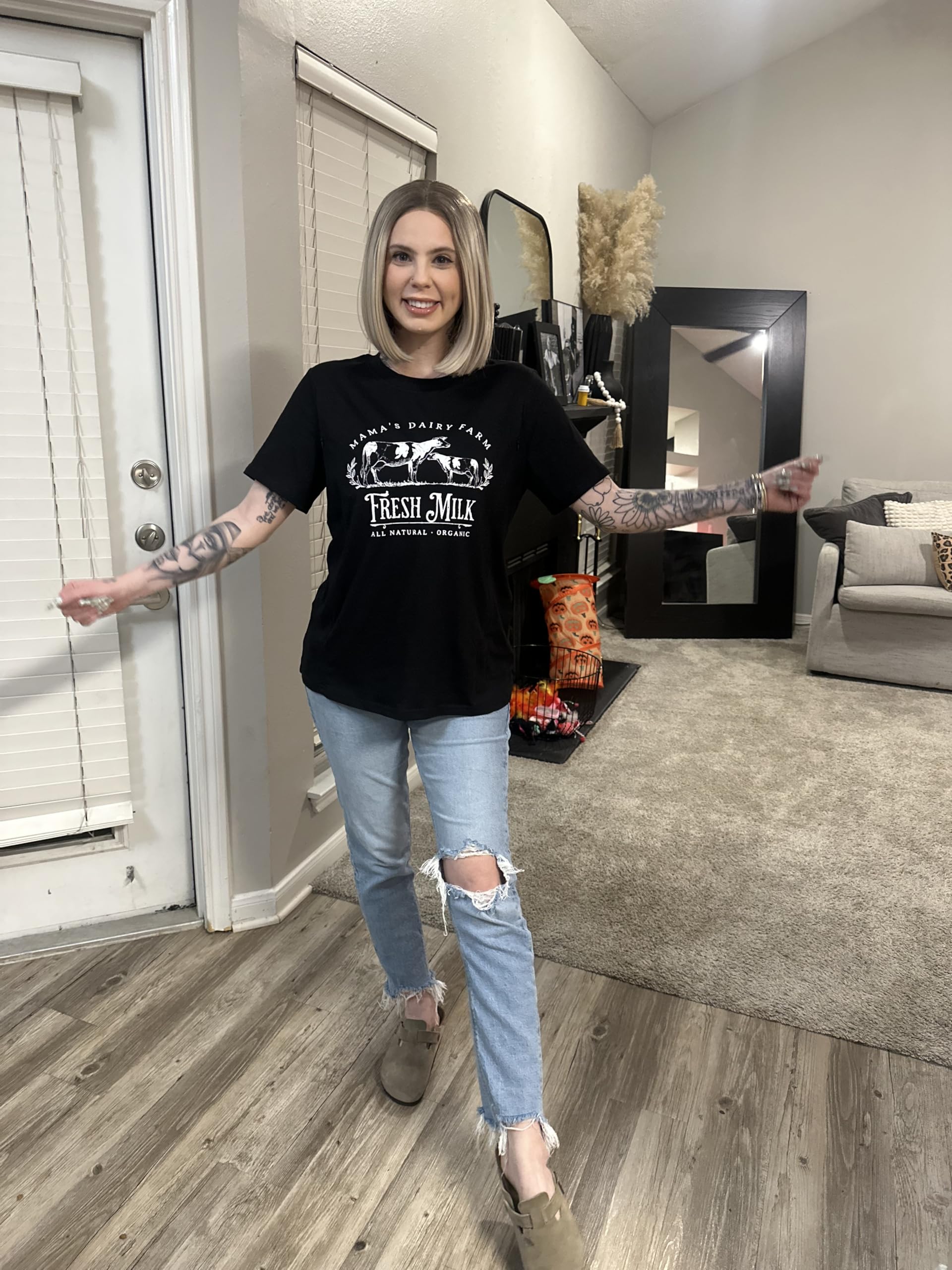 Komfort-Stillshirts für Damen, Reißverschluss, Still-Top, Causal Distressed Acid Washed Umstands-T-Shirts
