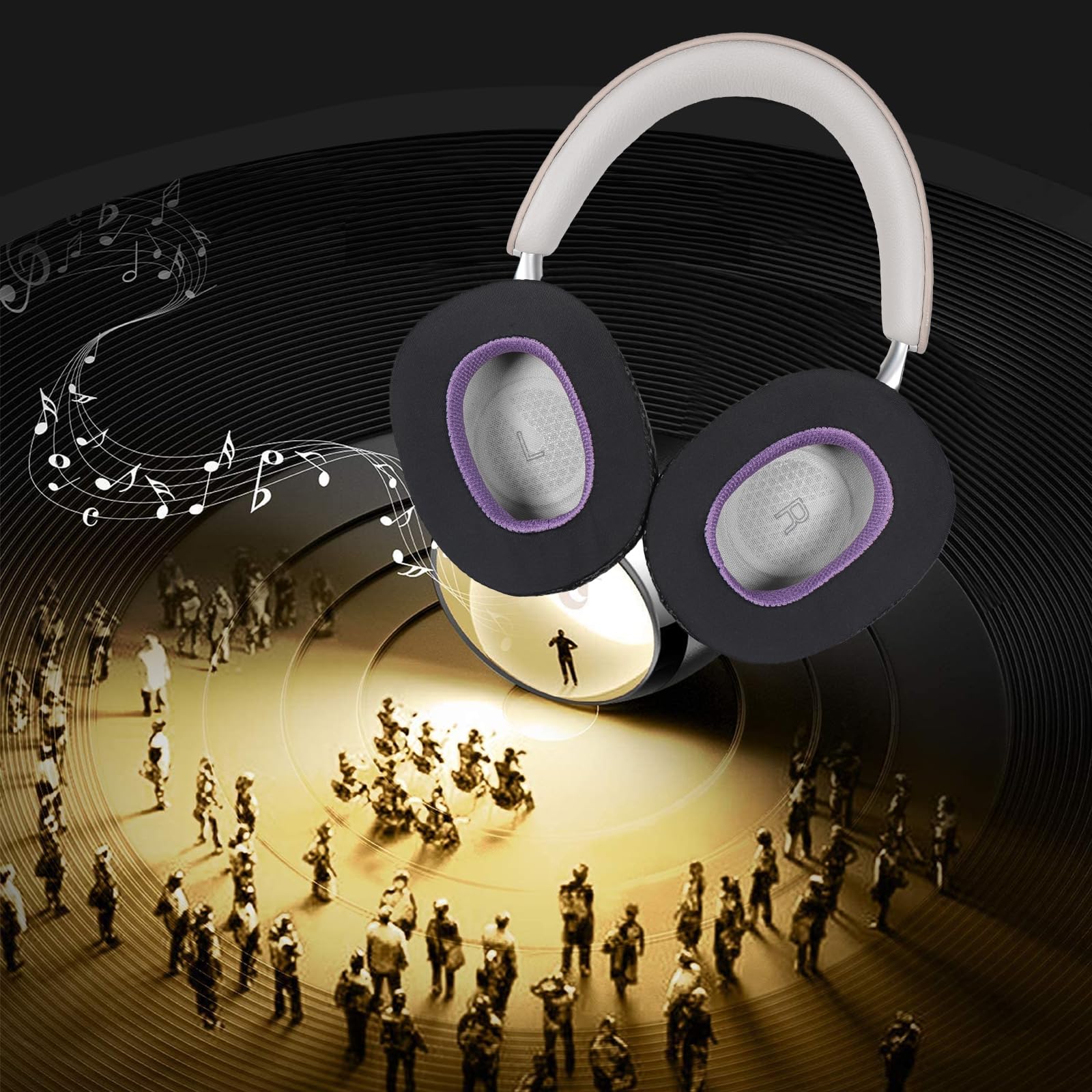 Magic Ice Gel - Cuscinetti di ricambio per Bowers & Wilkins PX7 S2/PX8, nero/viola