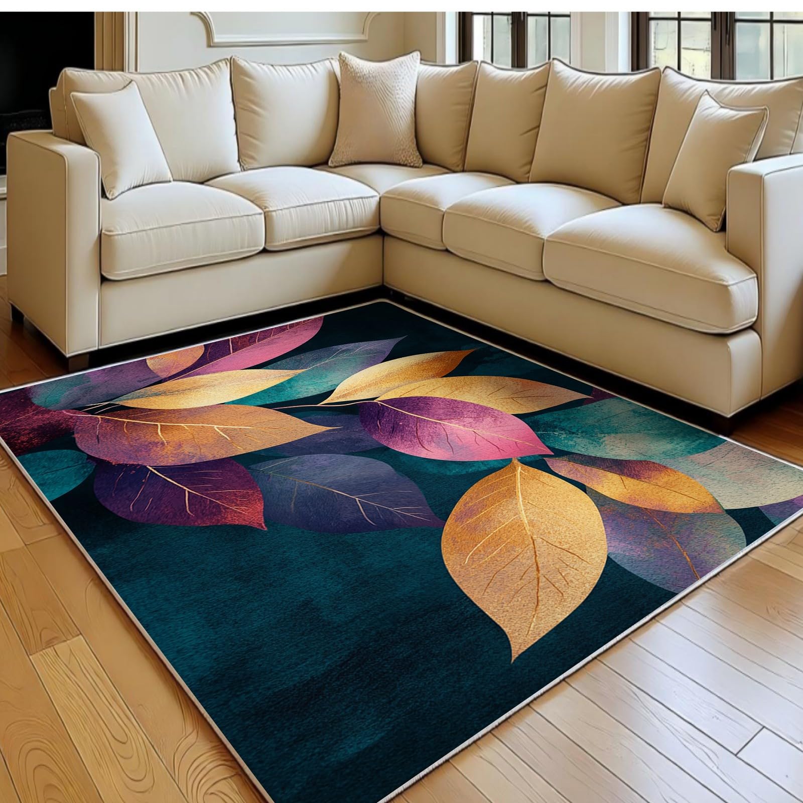Tapis antidérapant lavable orange 120x180 cm pour cuisine et salon
