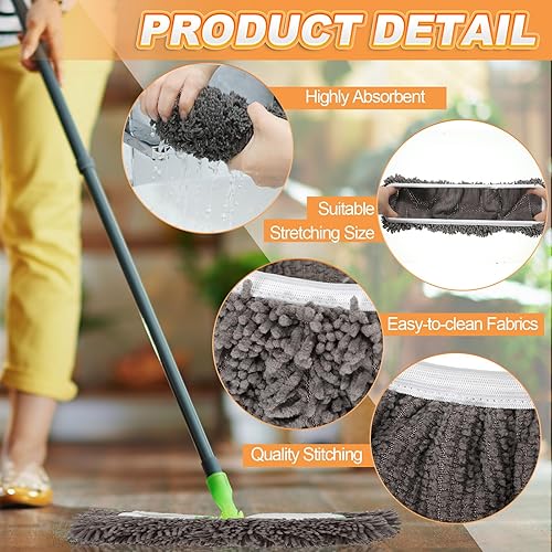 Miniatura 3 de Layhit 12 almohadillas grises para trapeador compatibles con Swiffer Sweeper XL, almohadillas de trapeador reutilizables, lavables, almohadillas