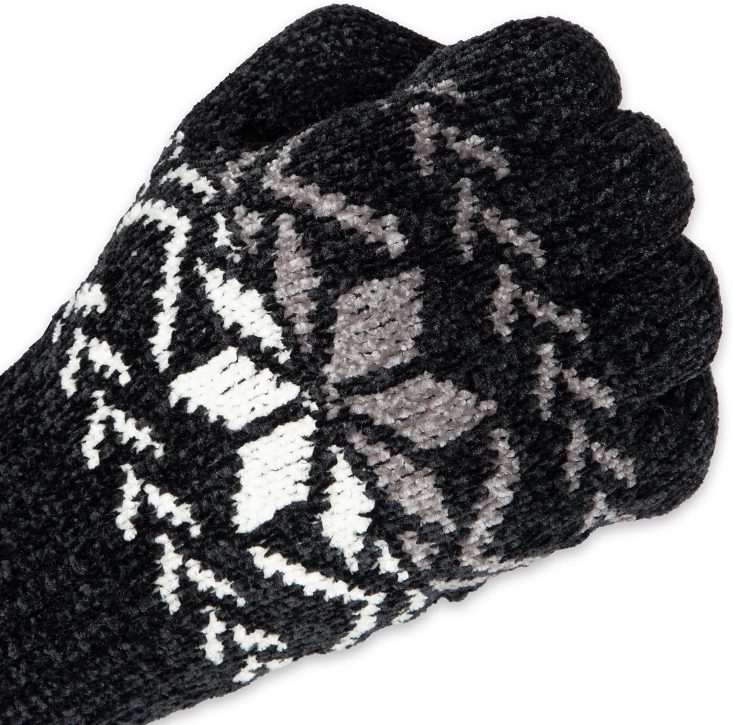 isotoner womens Warm Plush Lined Chenille Touchscreen Gloves - Solid and Snowflake Pattern