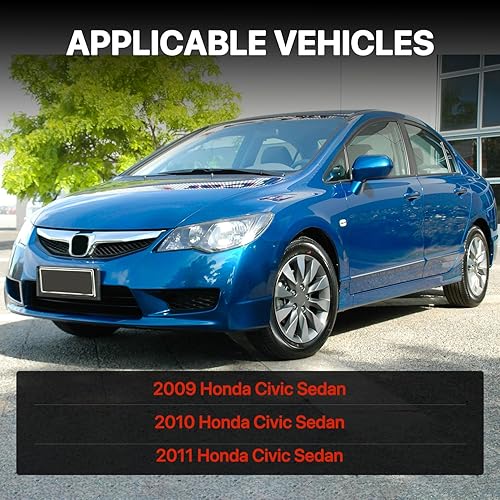 Miniatura 4 de KARPAL Moldura de rejilla delantera compatible con Honda Civic Sedan Chrome HO1210127 2009-2011