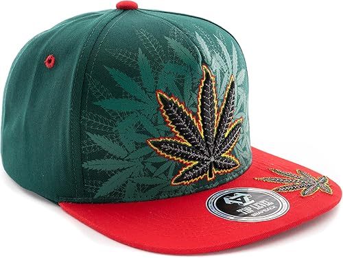 Miniatura 3 de Gorra de béisbol bordada con diseño de hojas de marihuana y cannabis