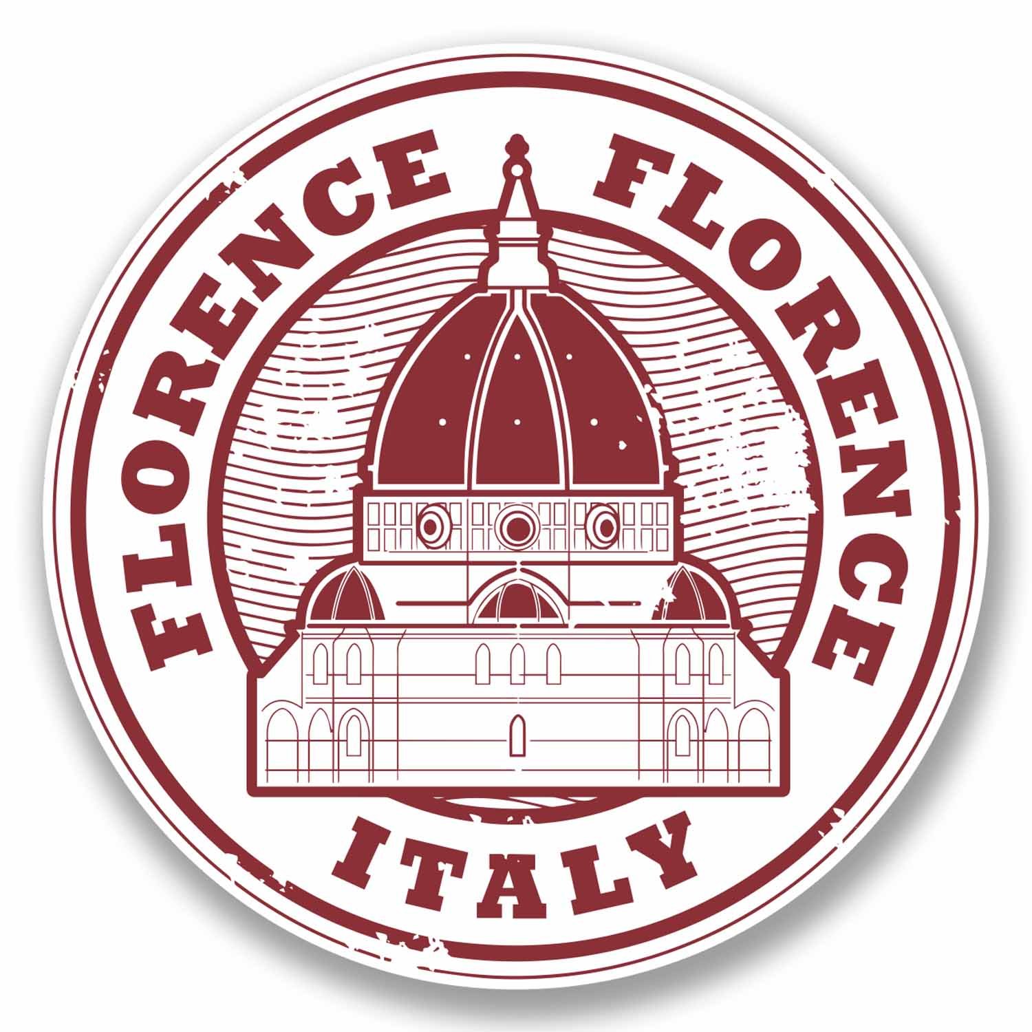2 x 10cm Florence Italy Sticker Car Bike Laptop Map Flag Travel Luggage #9788 (10cm Wide x 10cm High)