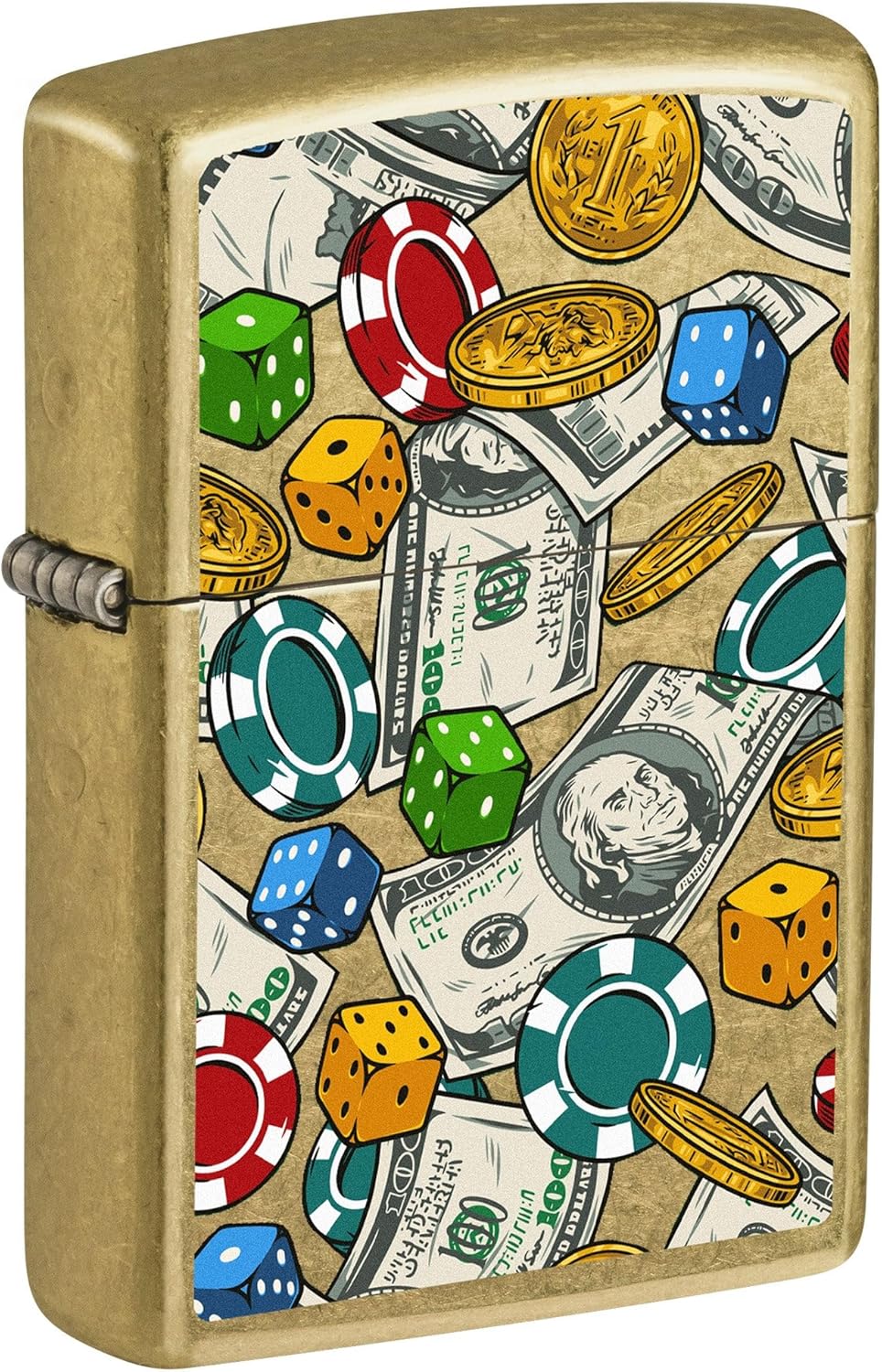 Zippo Lighter: Gambling Icons - Street Brass 81709