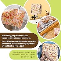 Vista 6 de Moukeren 3 rollos reutilizables de cera de abejas de 13 x 40 pulgadas, envolturas de cera de abejas para alimentos, envoltorios de papel de cera