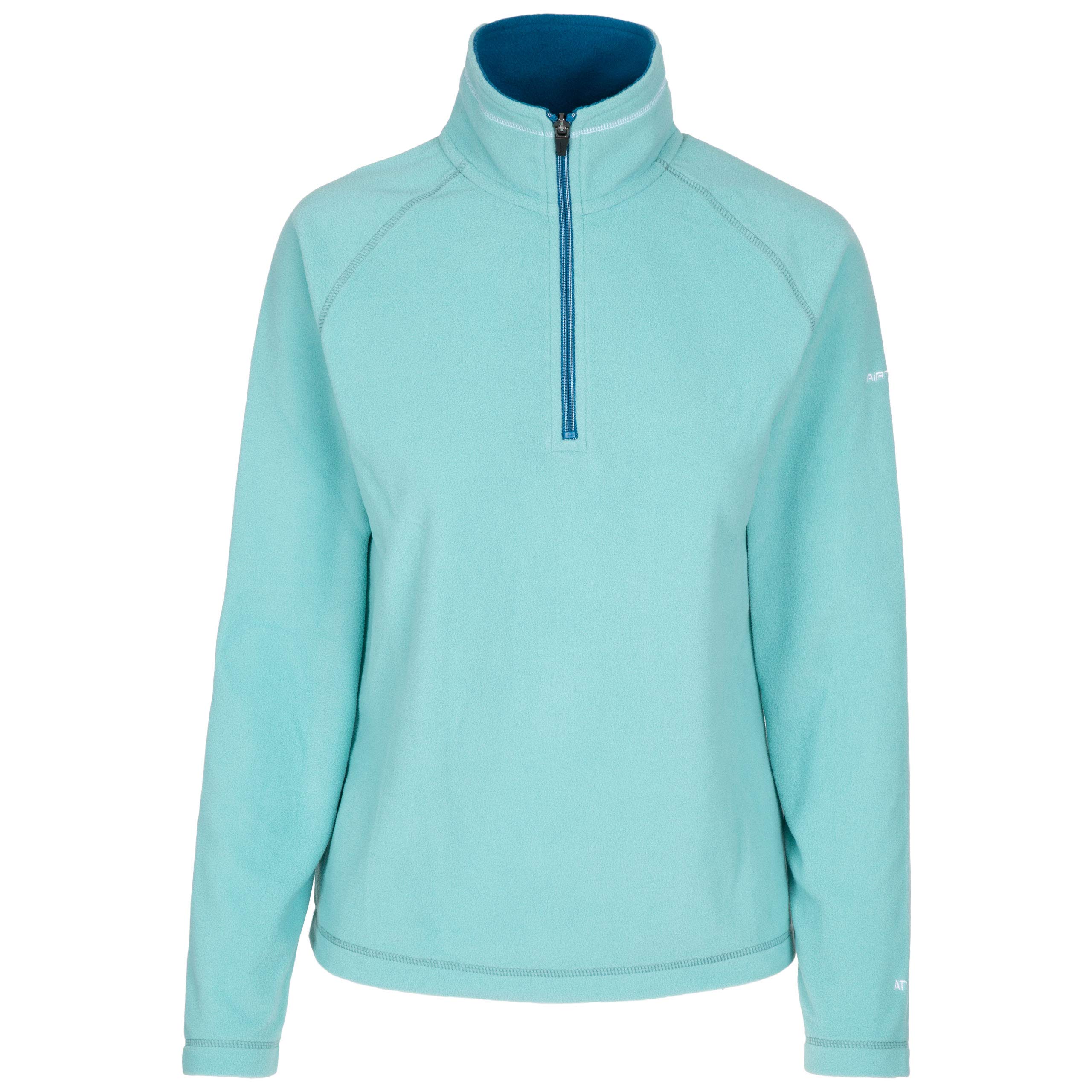 Trespass Women's Aquamarine Fleece Jacket Skylar - Microfleece, Airtrap, 1/2 Zip Neck, Contrast Inner Collar And Trims, Knitted, 100% Polyester