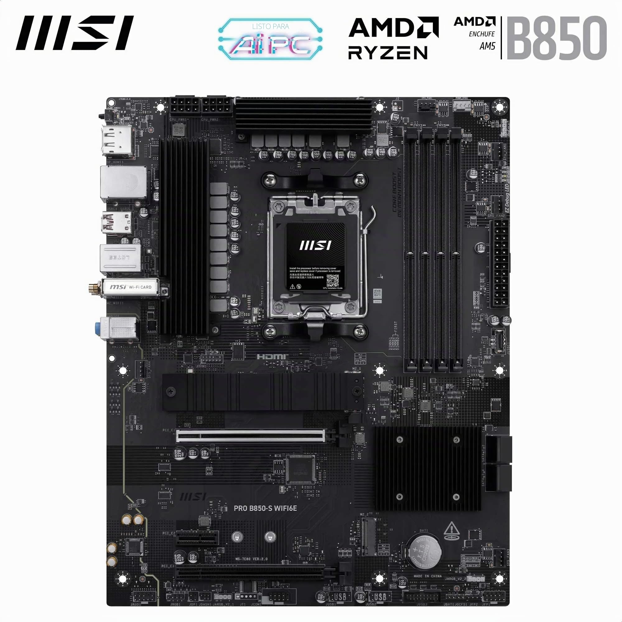 Msi Pro B850-S Wifi6e - Mainboard - Atx (7e80-002r)