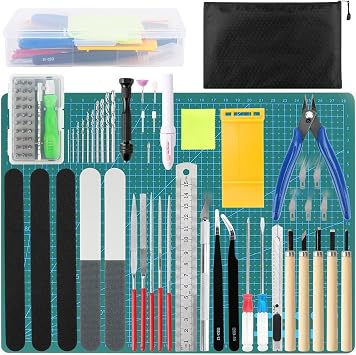 SIMDAO Model Making Tool Kit, 82 Pieces Model Making Tools, Craft Tool with Plastic Metalwork, Strong and Durable, Toy Model Building Tool Set, Craft Kit for Model Making, Repair and Fixing
