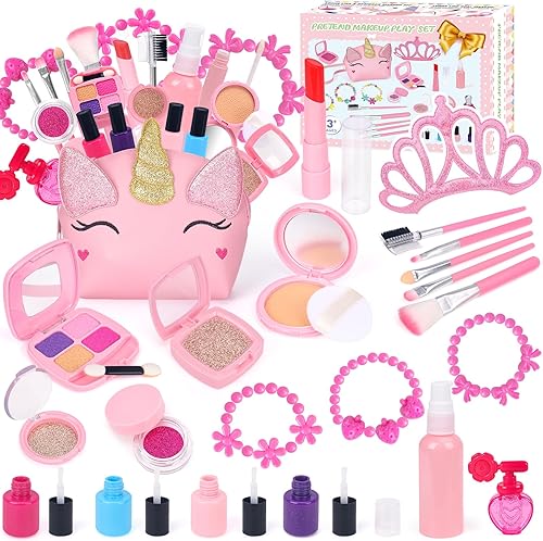 Maquillaje de simulación para niños pequeños, kit de maquillaje para niñas, kit de maquillaje para niñas pequeñas, kit de maquillaje para niñas