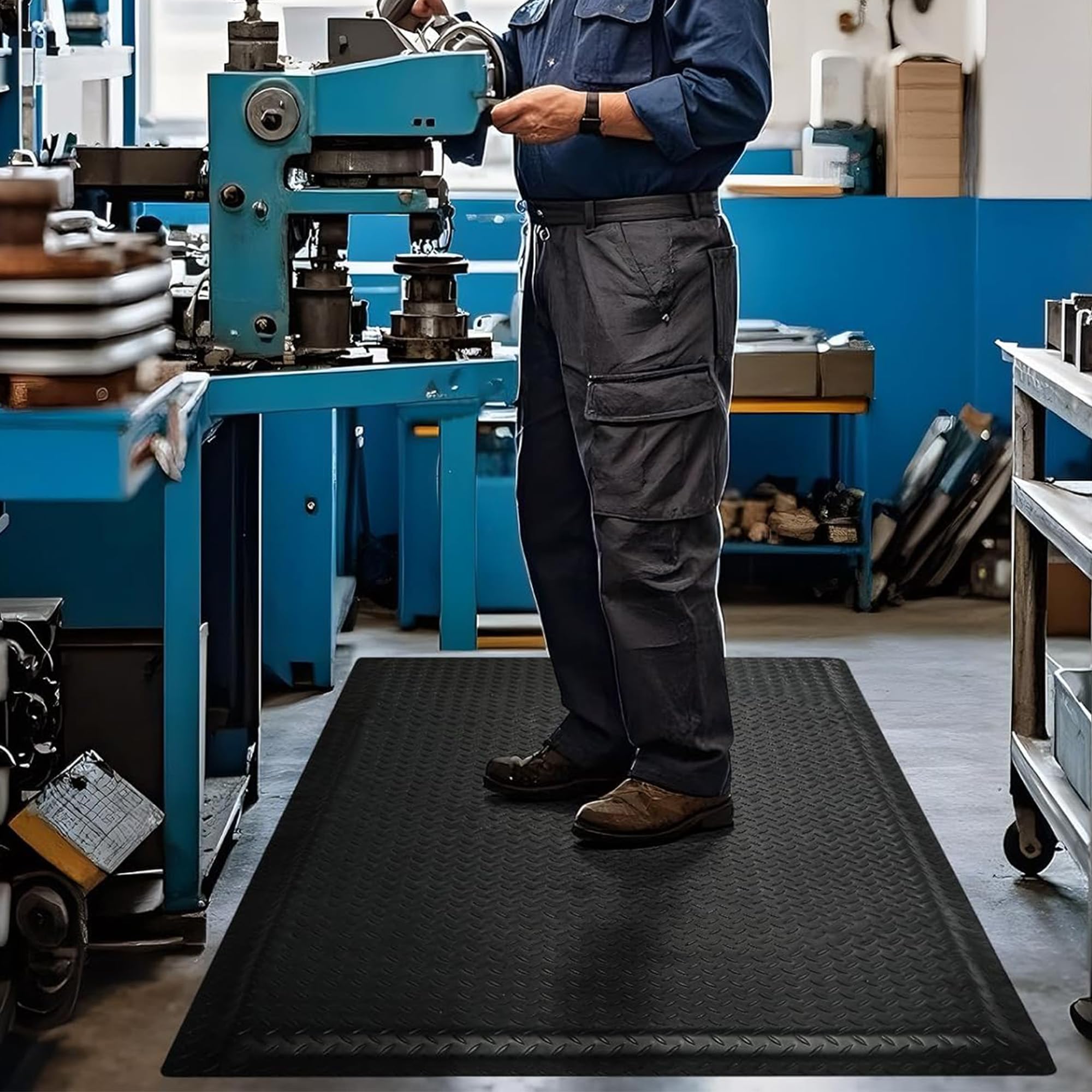 bimiti Anti Ermüdungsmatte für Steharbeitsplätze, Ergonomische Arbeitsplatzmatte für gesundes, 60 x 152 cm Antimüdigkeitsmatte, Wasserabweisende Anti Fatigue Stehmatte Steharbeitsplatz Fußmatten