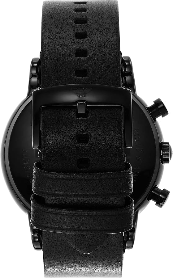 Amazon.co.jp: Emporio Armani メンズ クロノグラフ ブラックレザー