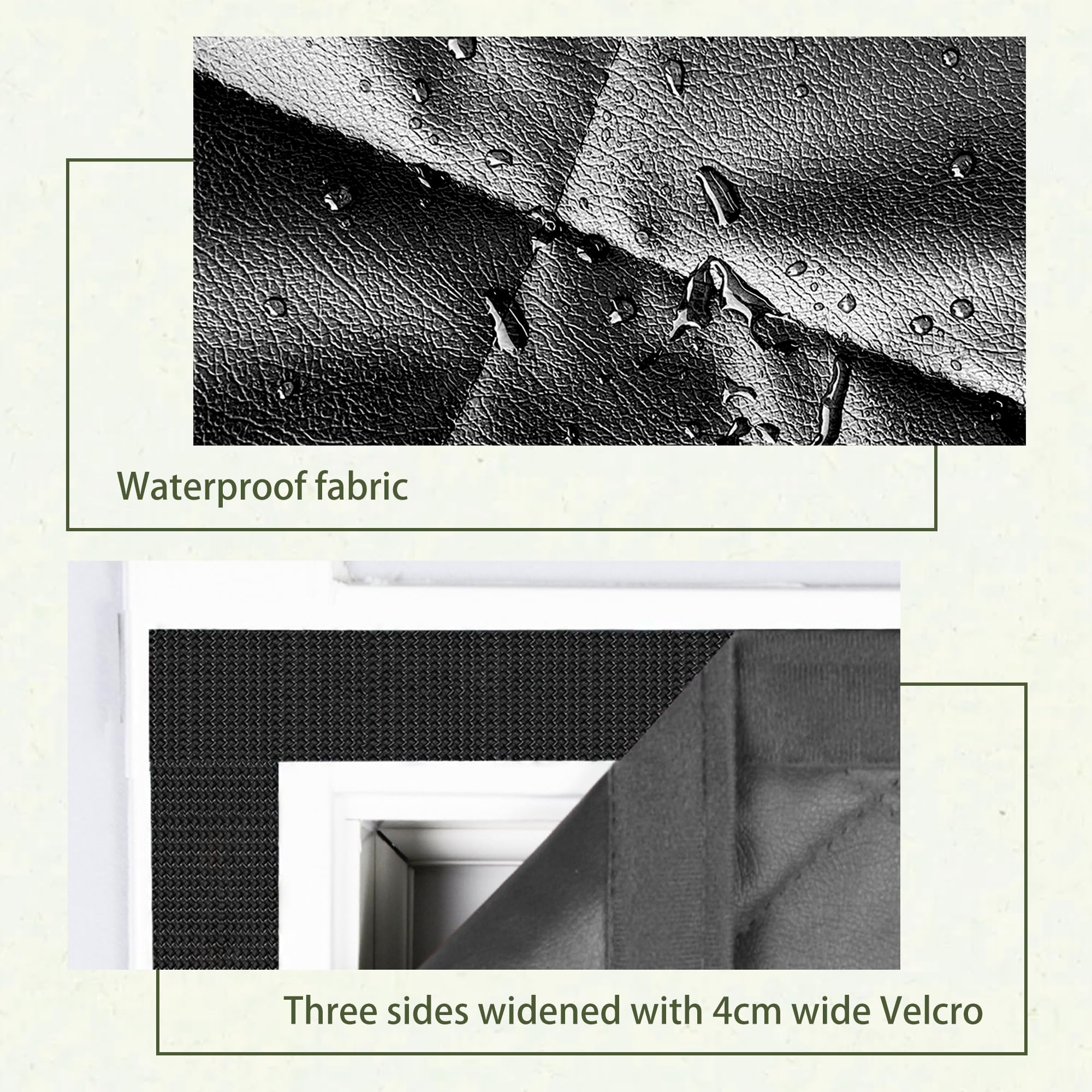 Tenda Magnetica per Porta 84 x 221 cm Isolata Termica, Antivento e a Risparmio Energetico Tenda Termica Isolante Freddo Adatta Porte Scorrevoli in Vetro, Nero