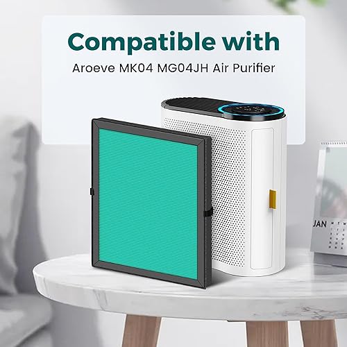 Miniatura 2 de Filtro de aire MK04 de repuesto para purificador de aire AROEVE MK04 MG04JH, filtro de carbón activado de alta eficiencia H13 4 en 1, versión de