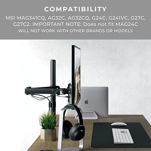 Miniatura 2 de HumanCentric Adaptador de montaje VESA compatible con monitores MSI Optix MAG341CQ, AG32C, AG32CQ, G24C, G27C, G27C2, no compatible con MAG24C, para