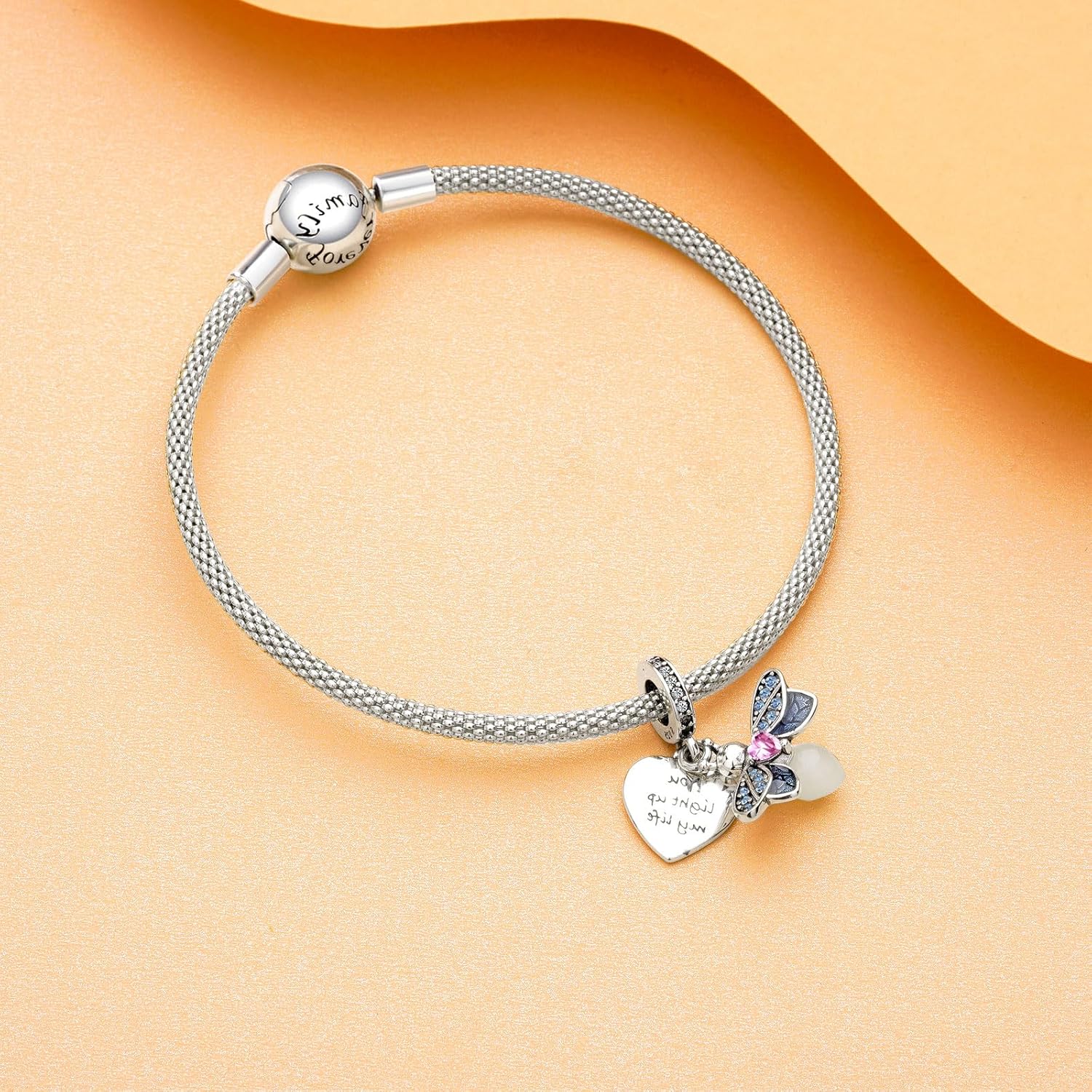 925 Sterling Silver for Women Bracelets Necklace Safety Chain Clips Heart Rose Gold Cup Airplane Planet Travel Easter Egg Dangle Charm - Image 3