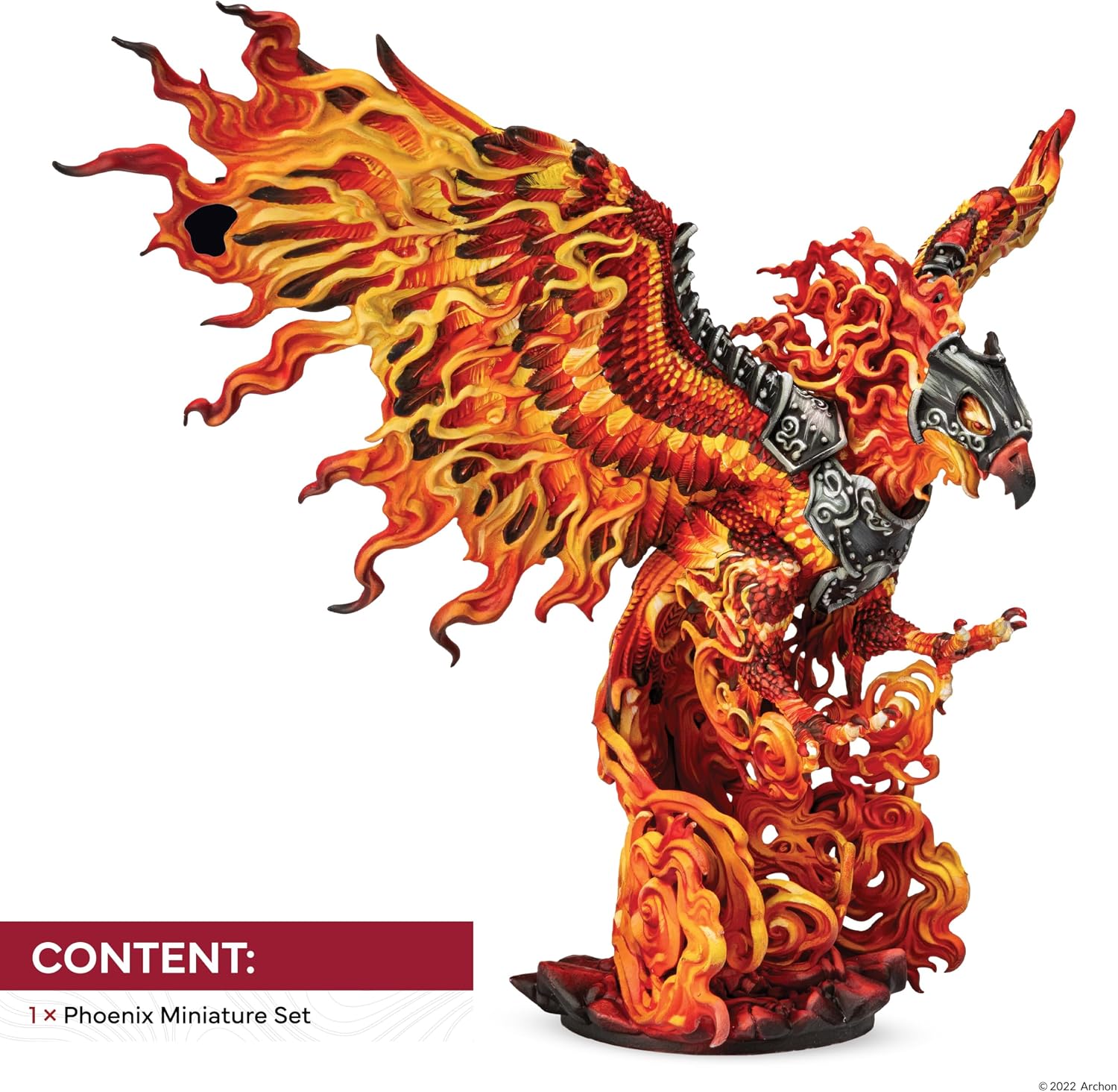 Dungeons & Lasers Phoenix Miniature Figure - 6.1" Height (155mm) with Scenic Base - 5E Compatible for DND and Tabletop RPG Games - Unassembled and Unpainted - for Ages 14 Years and up