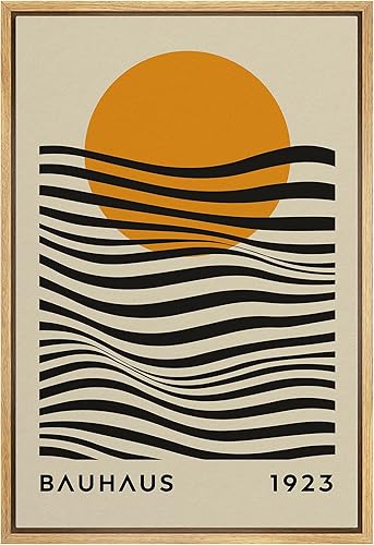 Miniatura 24 de MUDECOR Impresión en Lienzo Enmarcado Arte de Pared Azul Rosa Naranja Geométrico Bauhaus Collage Formas Abstractas Ilustraciones Bellas Artes