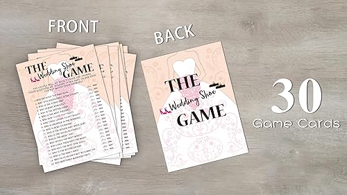 Miniatura 3 de Tarjetas de juego de despedida de soltera, juego de zapatos de boda, novia con flores de celebración de flores, tarjetas de fiesta de compromiso