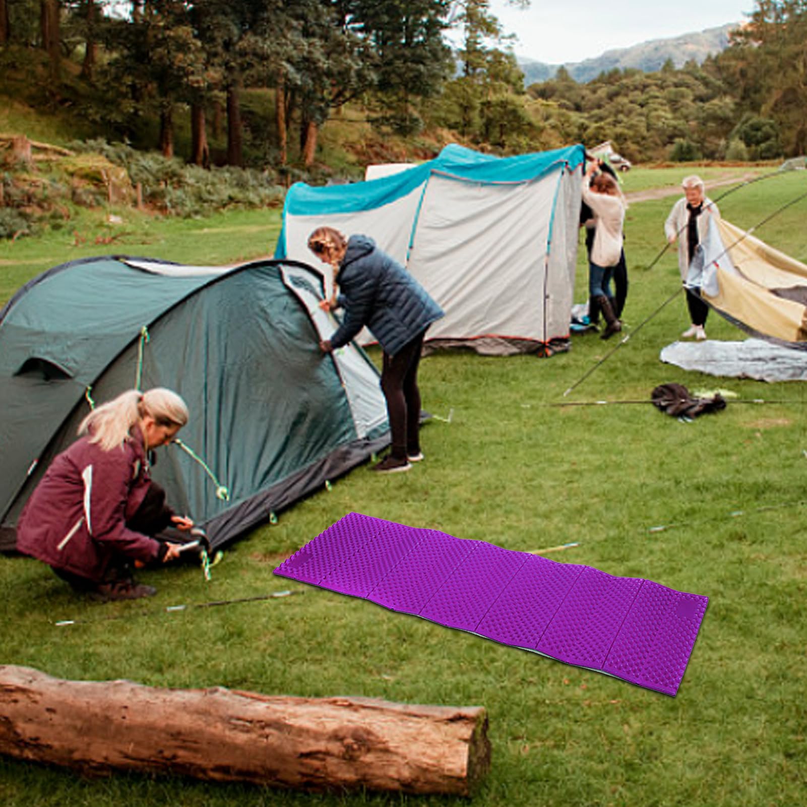 Matelas de voyage pliable – Base pour dormir sur le terrain, couche de confort pliable et légère | Support résistant pour toutes les saisons dans les zones sauvages pour la marche