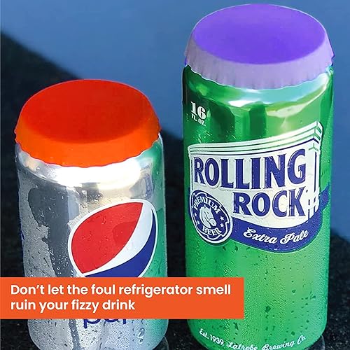 Miniatura 6 de Gadgetime USA Tapas de silicona para latas, tapas de latas de silicona (paquete de 6), fundas para latas de refrescos y bebidas, cubierta de tapa