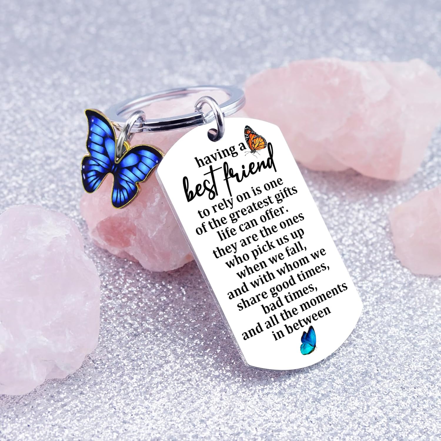 Best Friend Keychain Gifts for Women Long Distance Friendship Gifts for Best Friend Bestie Sister Birthday Valentine's Day Gift for Friend - Image 4