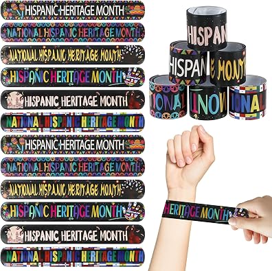 OPELETNNT Hispanic Heritage Month Decorations Slap Bracelets