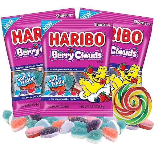 Berry Clouds - Gomitas de caramelos, bolsas de dulces con sabor a frutas, 3.1 onzas (paquete de 3)