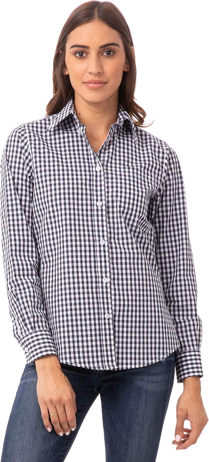Chef Works Women's Gingham Dress Shirt