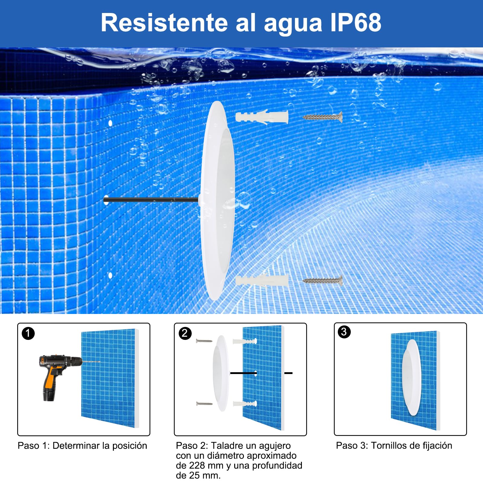 COOLWEST Resina llena de iluminación para piscina LED 32 W RGB, ultraplano, con mando a distancia, cambio de color, lámpara LED para piscina, IP68, resistente al agua, 24 V CC, montaje en superficie