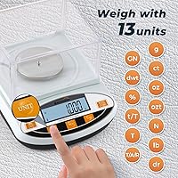 Vista 3 de Bonvoisin Balanza analítica de 17.64 oz x 0.00 oz báscula de laboratorio de alta precisión báscula electrónica de laboratorio científico preciso