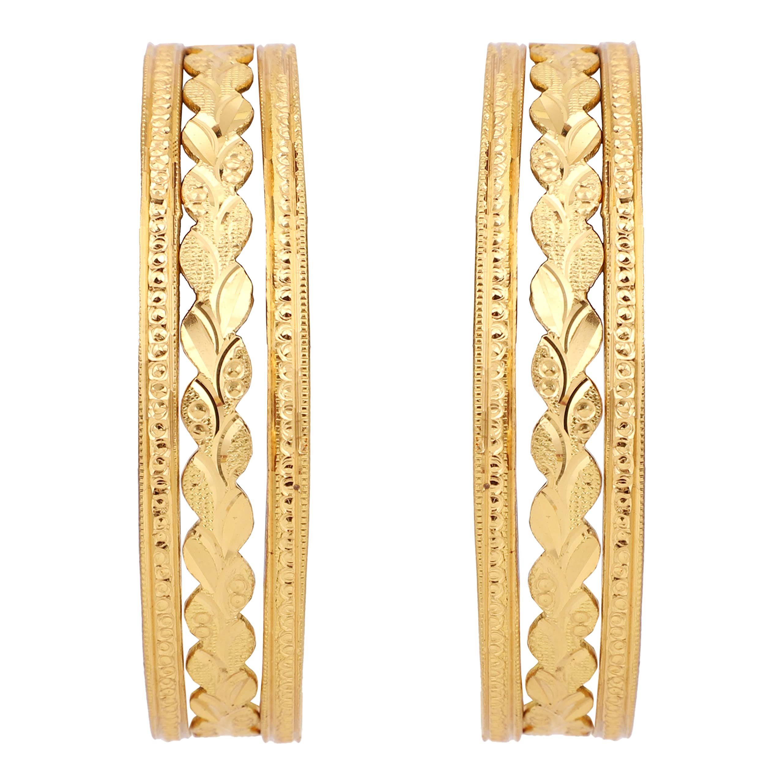 Frescorr Gold Plated Traditional Designer Gold Look Bangles Set of 6 For Women & Girls (B09QMWXM55) Amazon Price History, Amazon Price Tracker