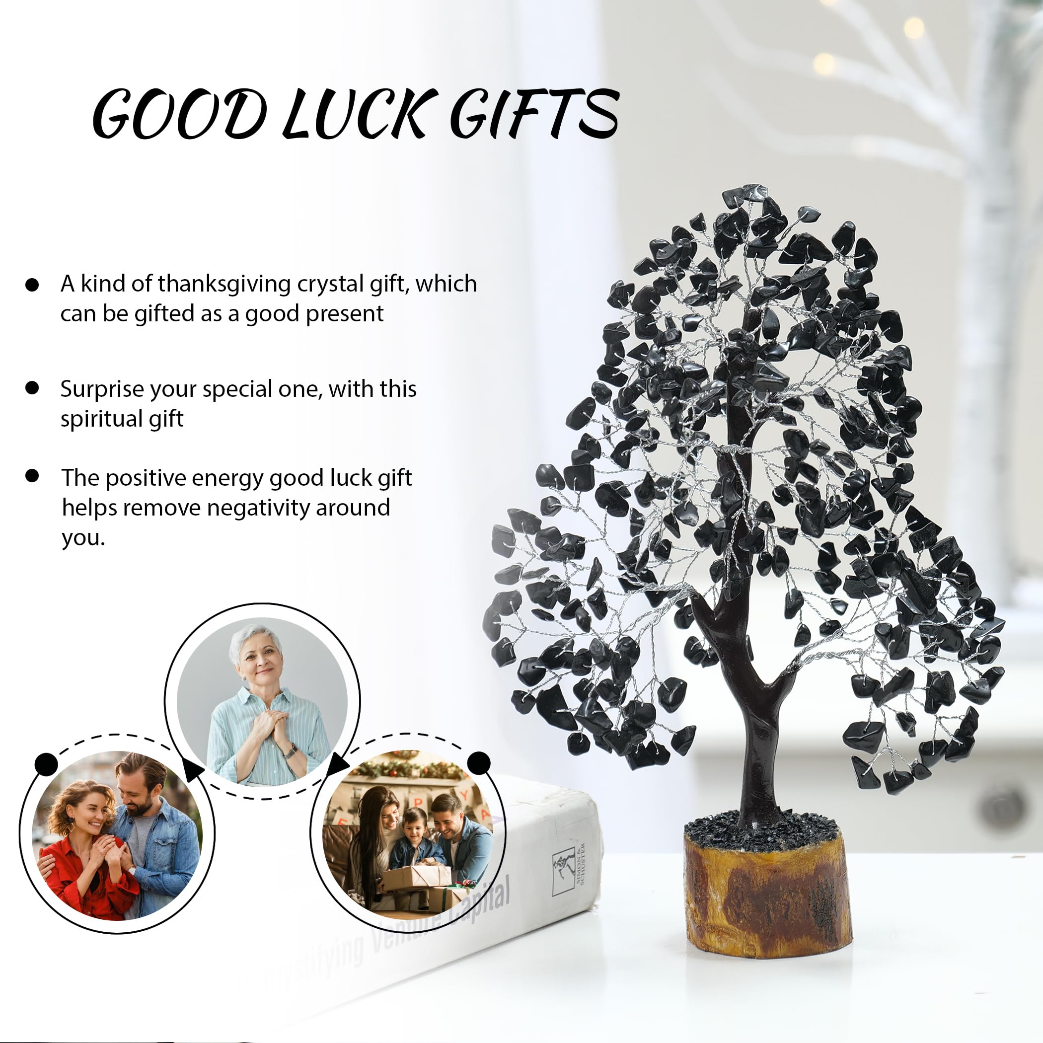 Black Tourmaline, Feng Shui Money Tree, Spiritual Gifts, Home Office Decor, Spiritual Gifts, Real Crystals, Reiki Supplies - Image 4