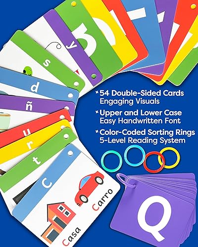 Miniatura 4 de Tarjetas flash del alfabeto español, tarjetas flash ABC Jumbo para niños de 3 a 6 años - Juego de aprendizaje de reconocimiento de letras minúsculas