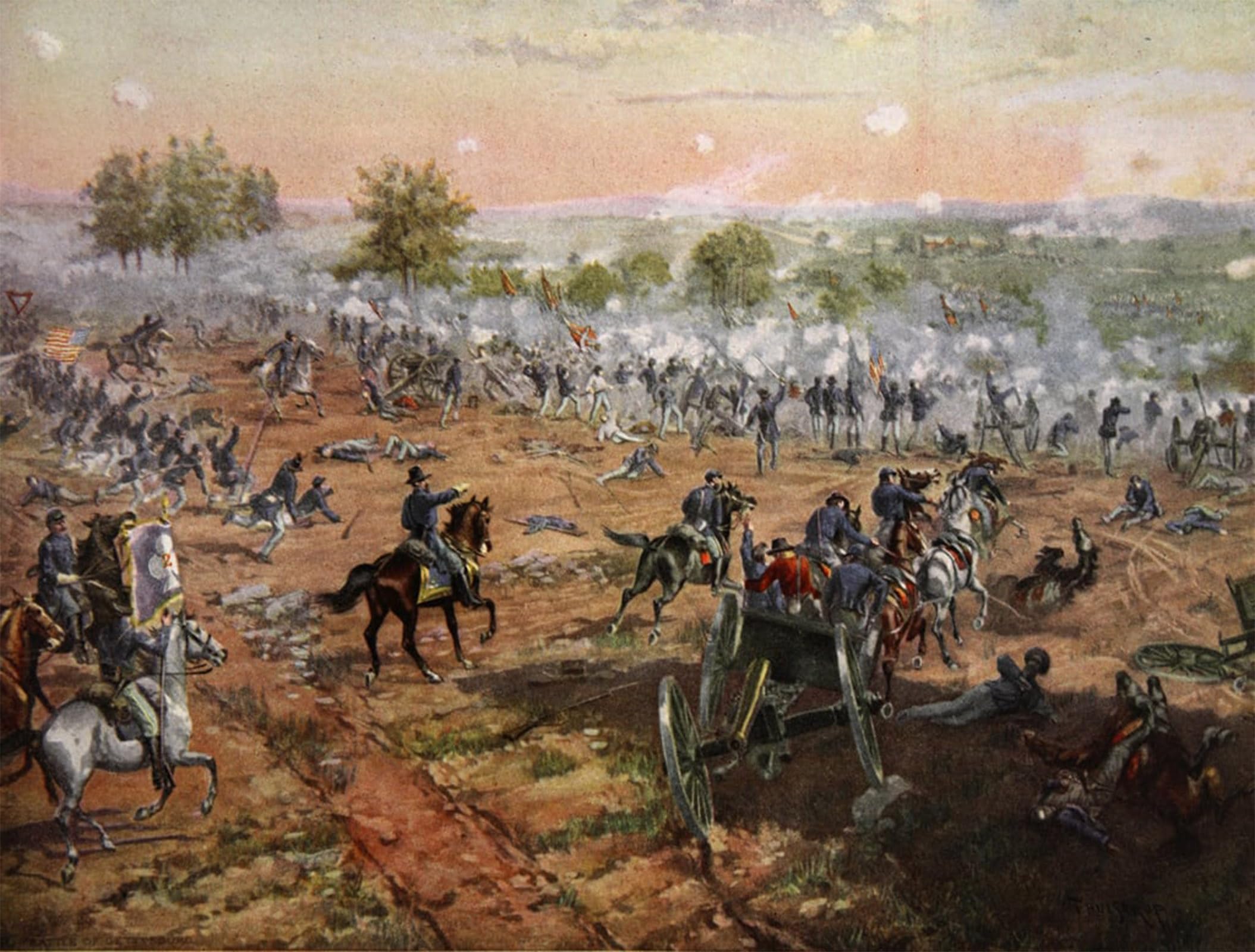 SERENDIPITP Vintage Wall Art Canvas Nordic Poster Canvas Print Picture the Battle of Gettysburg July St Rd by Henry Alexander Ogden Wall Art Poster for Home Decor 60x90cm