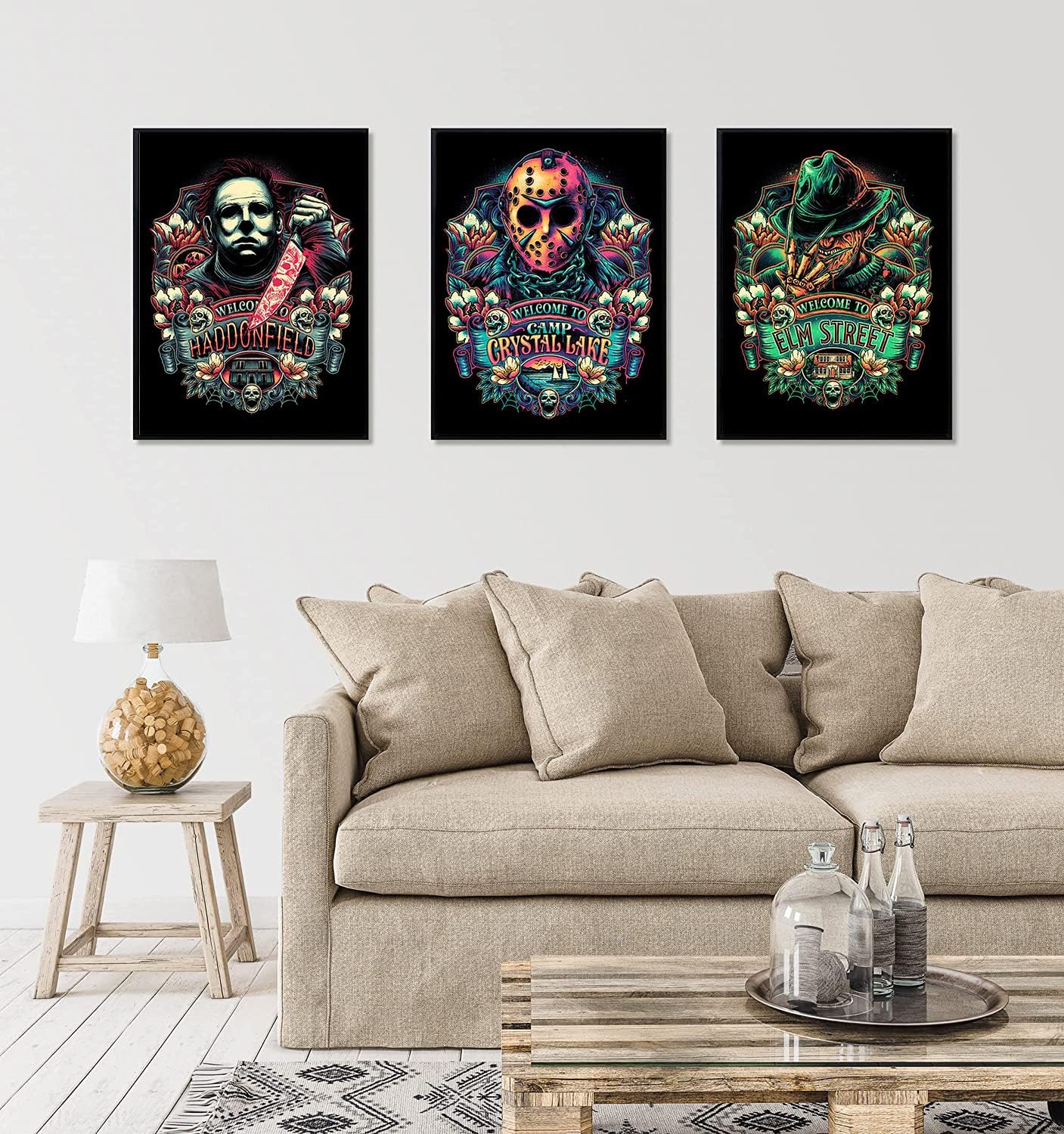 HUANNY Diamond Painting Horror Movie Diamond Art, 5D Full Drill Cross Stitch Embroidery Kits (6 Packs)